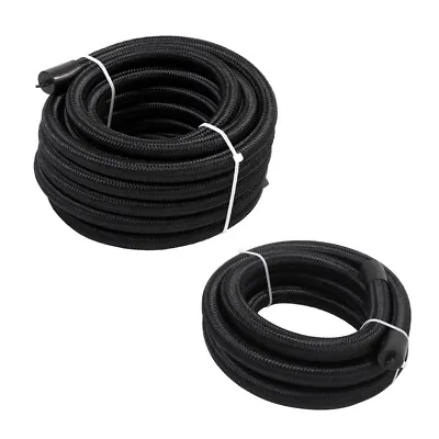 6 8 10AN Nylon Braided Fuel Line Hose Fuel Line Oil Feed Line CPE 20 10FT Black • $24.99