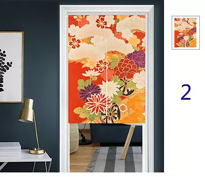 Japanese Retro Noren Door Floral Curtain Doorway Hanging Tapestry Room Divider • $50.33