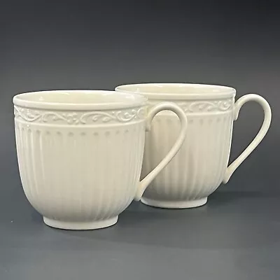 Set Of 2 Mikasa ITALIAN COUNTRYSIDE Tea Cup Coffee Mugs Ivory White Cream DD900 • $12.95