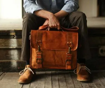 Leather Handmade Men's Cross Body Shoulder Laptop Casual Messenger Bag Handbag • $56.40