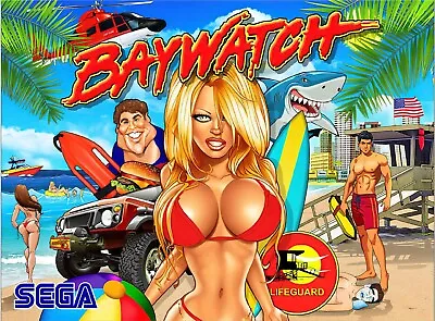 SEGA Baywatch Pinball Machine Translite  Awesome ARTWORK CUSTOM • $85