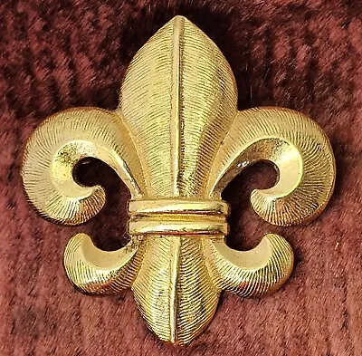 Fleur De Lis Anne Klein Brooch Gold Tone Jewelry  VTG • $11.69