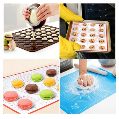 £4.99 • Buy Silicone Baking Mat Macaroon Sheet Mat Pastry Pizza Dough Fondant Rolling Mat