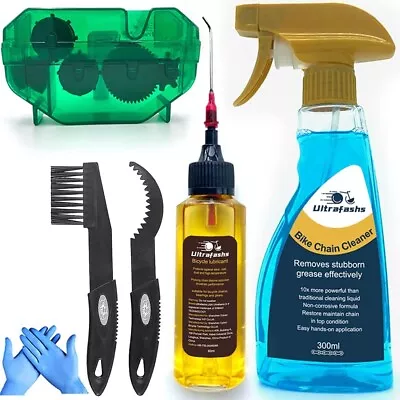 Ultrafashs Bike Chain Cleaner And Lube Set With Bicycle Degreaser Chain Scrubber • $23.99