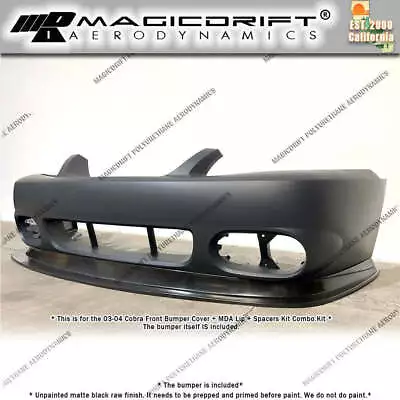 For 99-04 Ford Mustang MDA Cobra Style Front Replacement Bumper + Body Lip Kit • $636.55