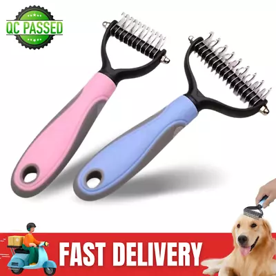 Professional Pet Dog Dematting Tool CombUndercoat Fur Cat Grooming Rake Brush UK • £3.99