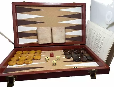 Vtg Bakelite Cardinal Backgammon Set Swirl Marbled Choclate & Butterscotch Round • $279.88