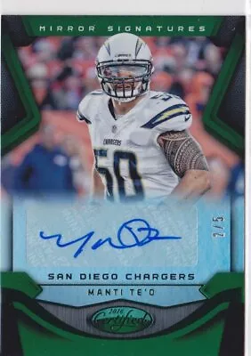 2016 Manti Te'o Certified Mirror Emerald  Auto   2/5    #M-MTO (A5694) • $40