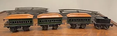 4 Lot Vintage Joy Line Coach Observation Cars 357 Tin Litho 0 Gauge W/ 14 Tracks • $138