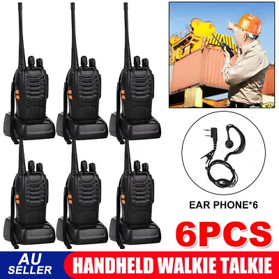 $38.95 • Buy 2/6PC Walkie Talkie BF-888S Handheld Two-Way Radio Radio 16 Channel Rechargeable