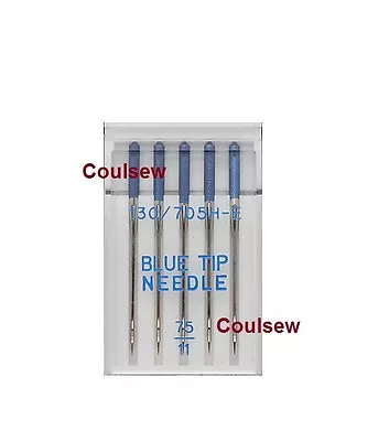 100% GENUINE BLUE TIP SEWING MACHINE NEEDLES EMBROIDERY SIZE 75/11 Fits JANOME • £3.79