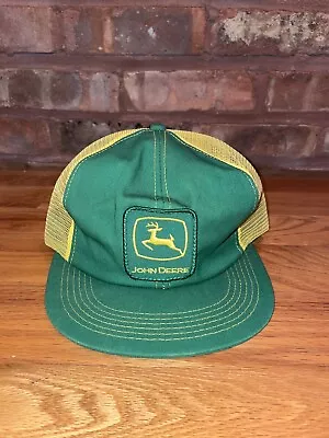 John Deere Tractors Vintage Mesh Trucker Hat K Products Made In USA Patch Green • $13.50