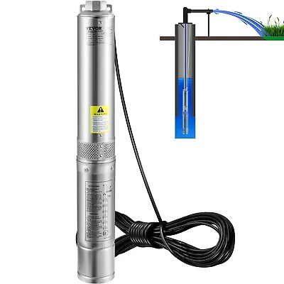 VEVOR Deep Well Submersible Pump Stainless Steel Water Pump 2HP 230V 37GPM 427ft • $134.89