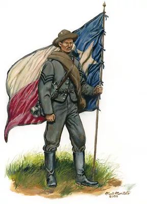 Maritato Civil War Military Art Print 1st Texas Infantry Flag Bearer Signed • $49.95