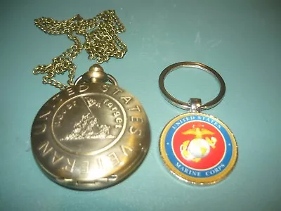 U.S. Marine Corps Quartz Pocket Watch W/Key Chain NEW Seller Is A Combat Veteran • $19.99