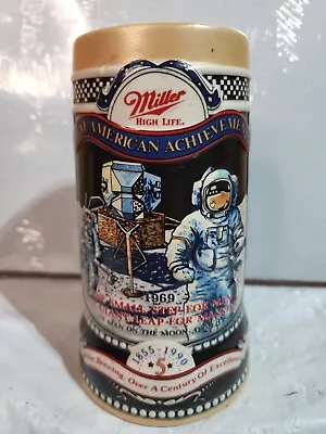 Miller High Life Beer Stein Mug Great American Achievements 5 NASA 1969 • $15.90