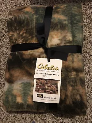 Cabelas Moose Camouflage Fleece Throw Blanket Nice! • $22