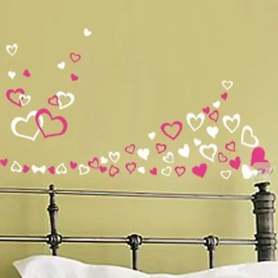$2.46 • Buy Up To 90 Various Hearts Bedroom Living Room Wall Art Window Stickers Kids Decals