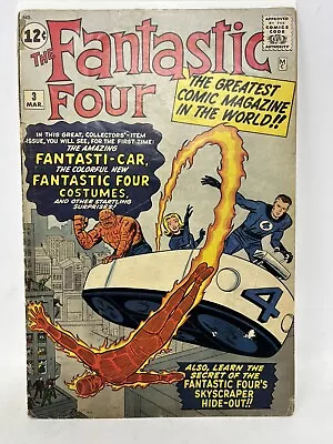 FANTASTIC FOUR #3   1st FF Uniforms1st Fantsti-Car 1st Miracle Man 1st HQ. • $1350