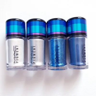 Mac 4 × Loose Powder Pigment Eyeshadow Silver Fog Naval Blue Blues Warm Snow • £20