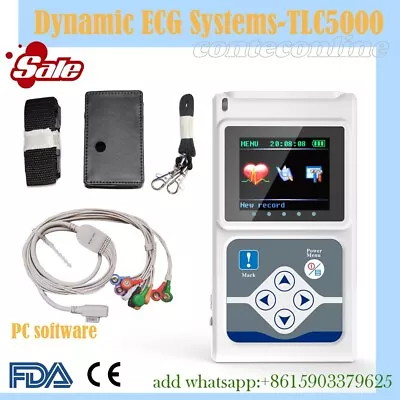 TLC5000 ECG Holter 12 Channel 24h EKG Monitor PC Software Analyzer FDA&CE • £400