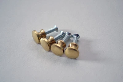 £4.95 • Buy Small Solid Brass Knobs -sets Of 4, Choice Of Colours (FBK)