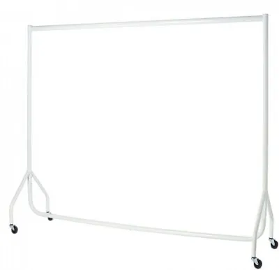 6ft Heavy Duty Garment Rail Hanging Clothes Home Portable Retail Stand White • £39.49