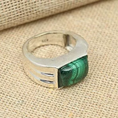 Malachite Stone Men's Ring 925 Sterling Silver Bohemian Worry Ring All Size R256 • $17.84