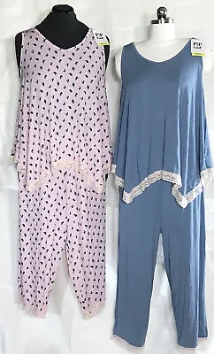 Maternity Rosie Pope Pajama Sleep Set Tank & Capris Floral Or Blue S M L $58 • $14.75