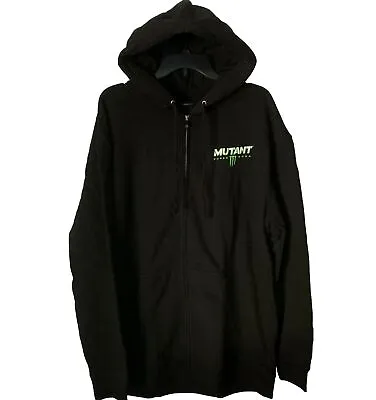 Monster Energy Drink Mutant Hoodie Zip Up Hooded Jacket  Size XL Black NEW • $24.99