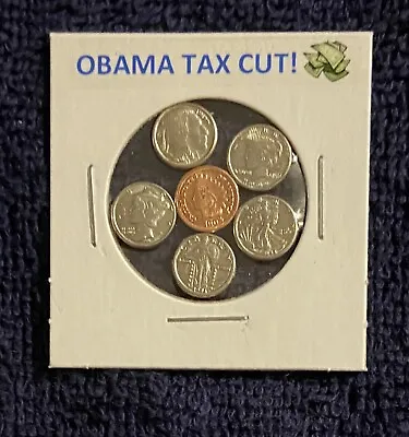  Obama Tax Cut  - Mini Obsolete U.s. Coins Set In Holder   • $7.98