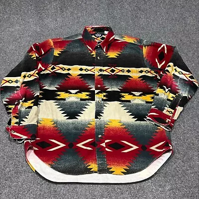 VTG Woolrich Chamois Flannel Shirt Mens Size Large Aztec Southwest Western *READ • $17.99