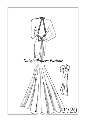 1930 Vintage Sewing Pattern Evening Dress Frock Wedding Prom Mermaid Daisys VTG • £22.98