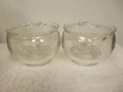 2 Vintage Shrimp Cocktail Cavier Glass Serving Dishes Bowls With Icers Liners • $17.99