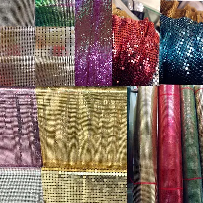 Sparkly Metal Mesh Fabric Chainmail Jewelry Making Metal Mesh Fabric 45*150cm • $45