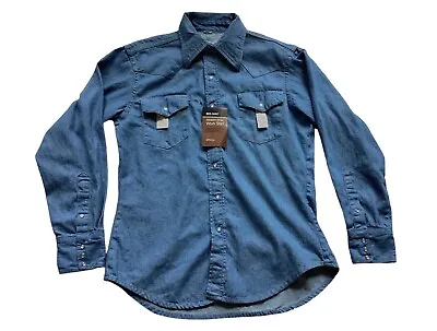 Vintage JC Penney Men’s Big Mac Western Style Blue Work Shirt W/tags Size Large • $40