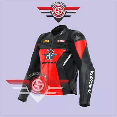 MV Agusta Motorbike Jacket Racing Leather Jacket Biker Leather Jacket • $249.99