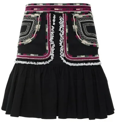Isabel Marant Embroidered Cotton Twill Shad Skirt SZ 38 = US S - NWOT RT$955 +Tx • $499