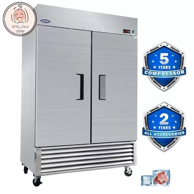 54  49 Cu.ft Commercial Double Doors Stainless Steel Reach-In Commercial Freezer • $2599