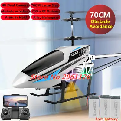 RC Helicopter 4K Dual Camera 70CM Large Size Alloy Updated Obstacle Avoidance • $95.99