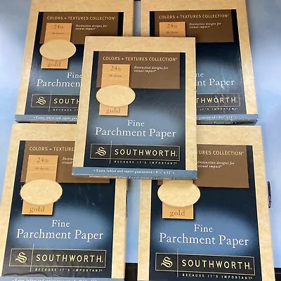 Southworth 80 Sheets 24 Lb. Gold Parchment Paper 11  X 8 1/2   P994C - LOT Of 5 • $79.95