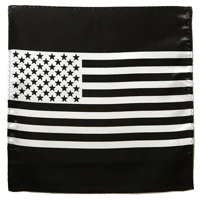 Black And White Flag Design Hankerchief Pocket Square Hanky Men's Handkerchiefs • $7.99