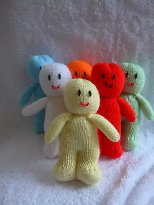 Hand Knitted Soft Toys Set Of Six 6 Jelly Babies Baby Dolls - Set 2 • £14.95