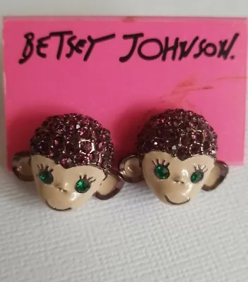 Betsey Johnson Monkey Earrings • $25