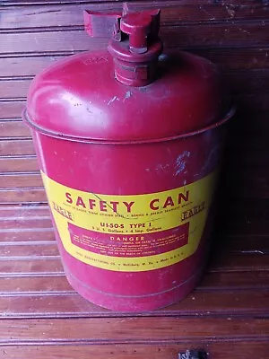 Vintage Eagle 5 Gallon Red Metal Safety Gas Can • $60