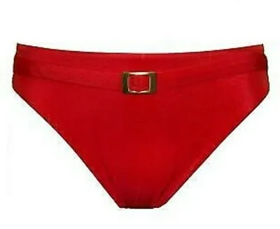 Fantasie Seattle Bikini Brief Bottom Size UK 2XL Belted Buckle Beach Holiday Red • £10.99