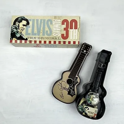 Elvis Presley 30th Anniversary Commemorative Watch In Metal Guitar Tin 2007 New • $39.99