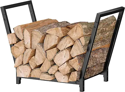 Mutool 25.6 Inch Metal Firewood Rack Firewood Log Holder For Fireplace Wood • £13.14