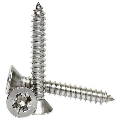 No2 No4 No6 No7 A2 STAINLESS STEEL POZI COUNTERSUNK SELF TAPPING SCREWS TAPPERS • £13.59