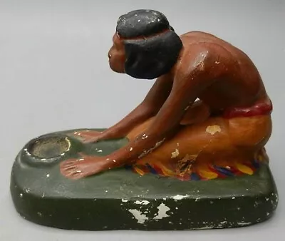 Vintage Painted Native American Chalkware Incense Burner • $45